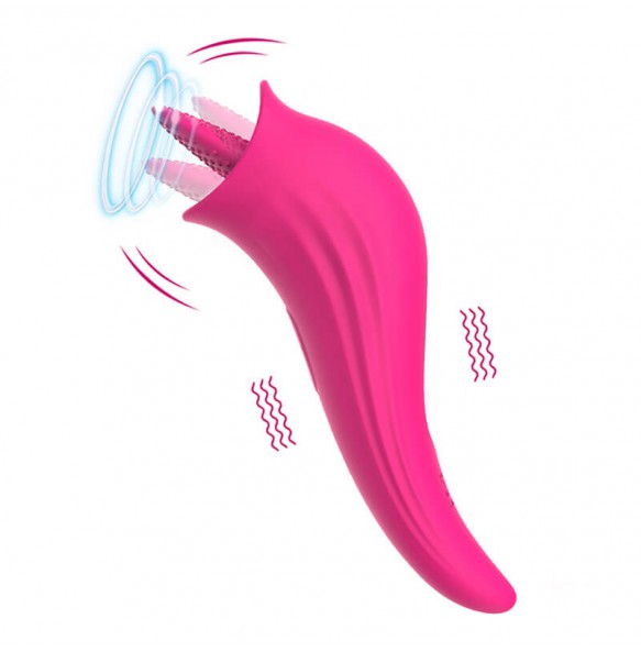 Licking Tongue Stimulator Vibrator (Chargeable - Red Rose)